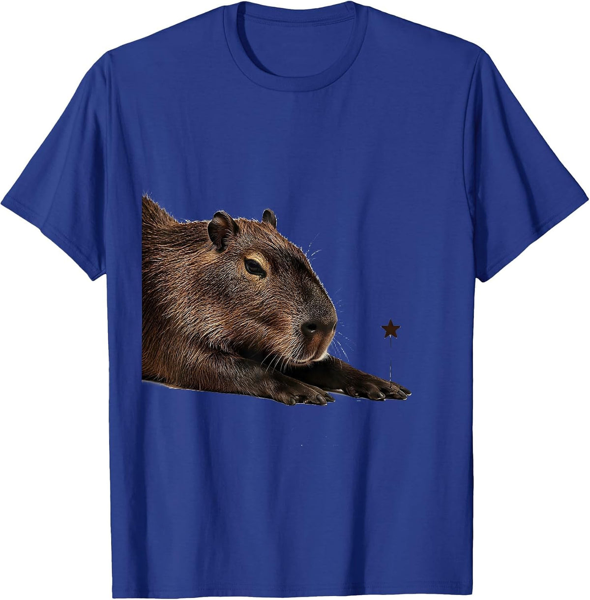 Men's Capybara Christmas Lights Funny Animal Lover Humor T-Shirt - Royal Blue