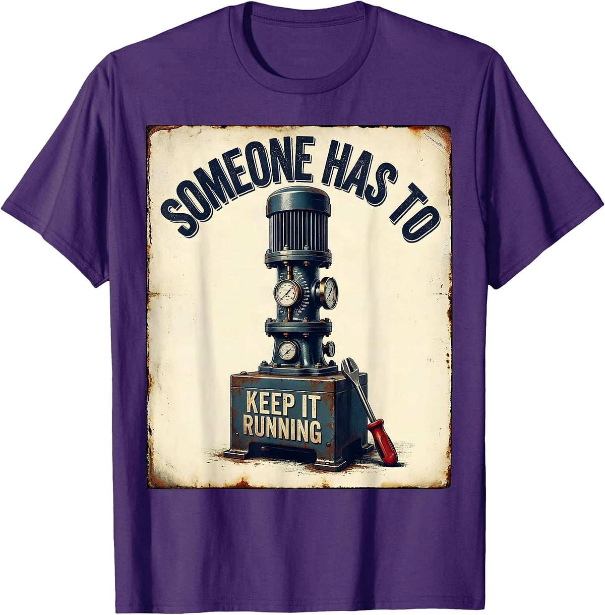 Someone Has To Keep It Running Vintage Lab Tech Humor T-Shirt - Purple