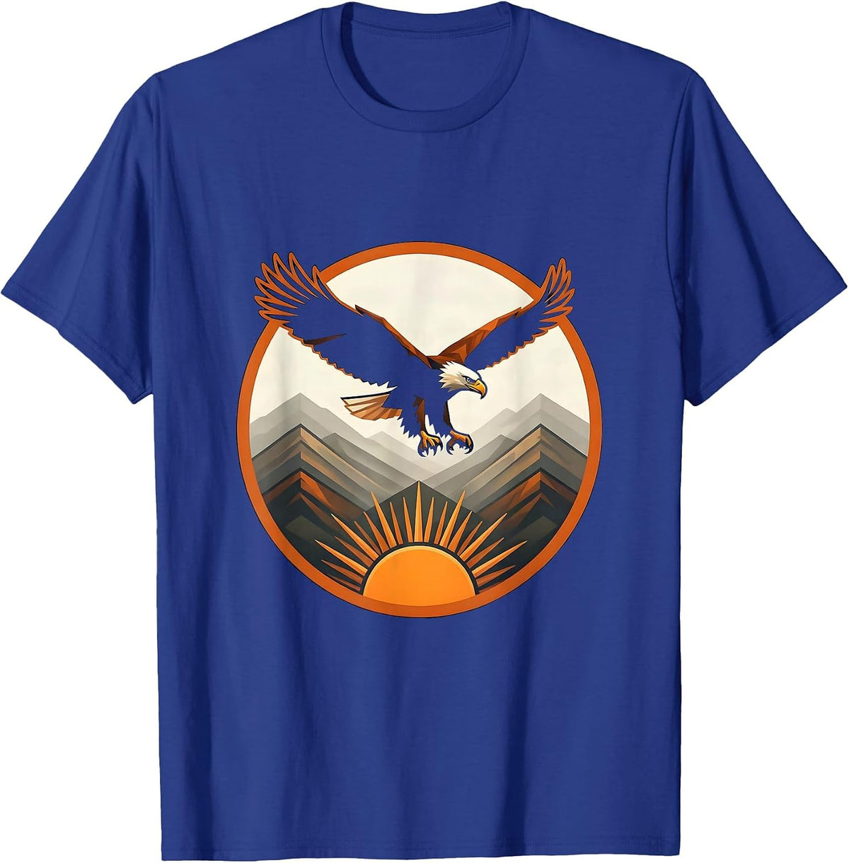 Men's Eagle Soaring Over Misty Morning Valley T-Shirt - Royal Blue