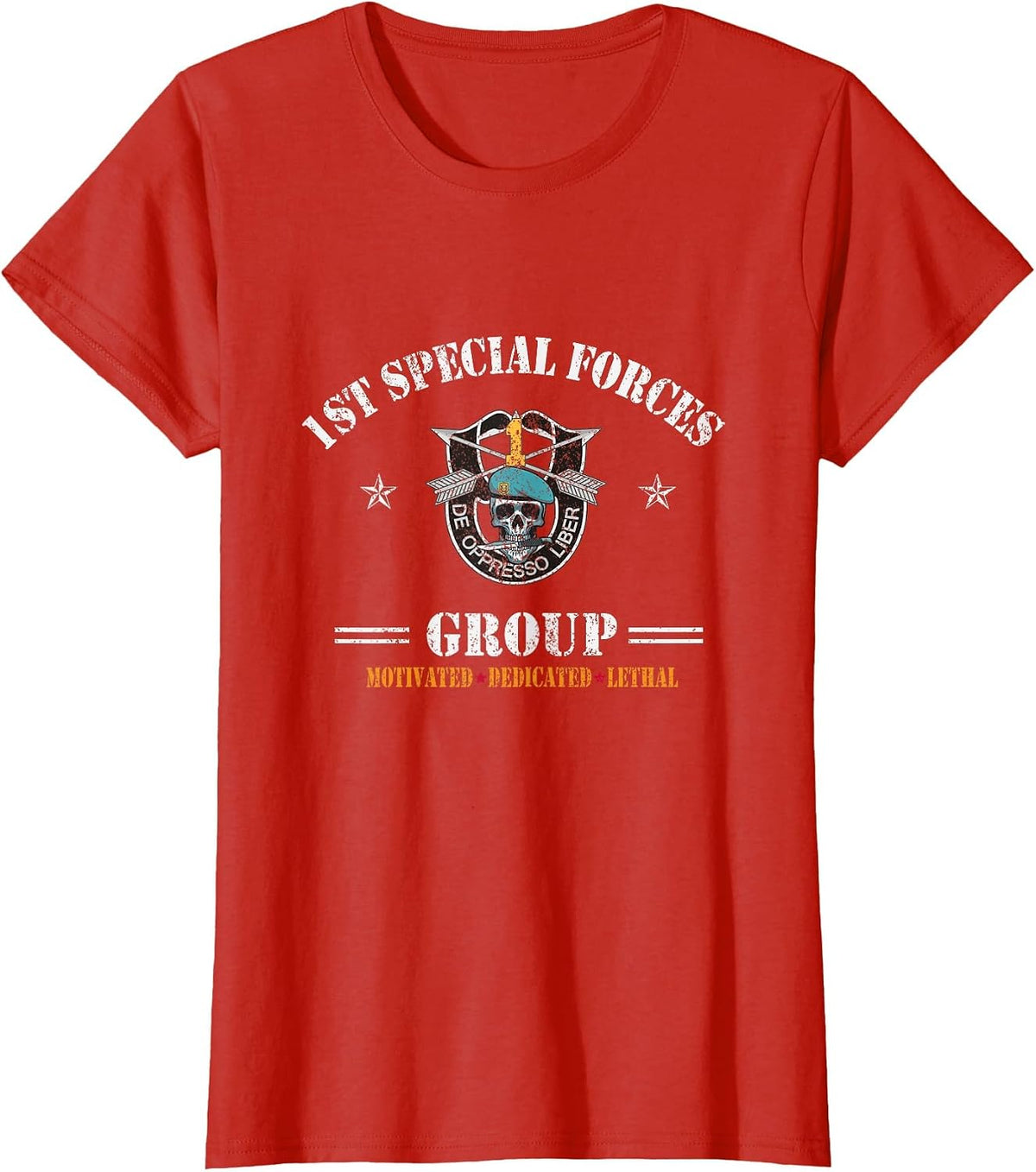 Proud 1st Special Forces Group (1st SFG) Shirt - 4th of July T-Shirt - Red