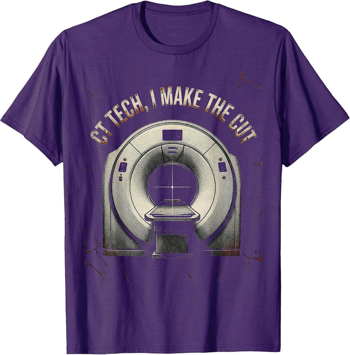 Men's CT Tech I Make The Cut Distressed Radiology Humor Gift T-Shirt - Purple