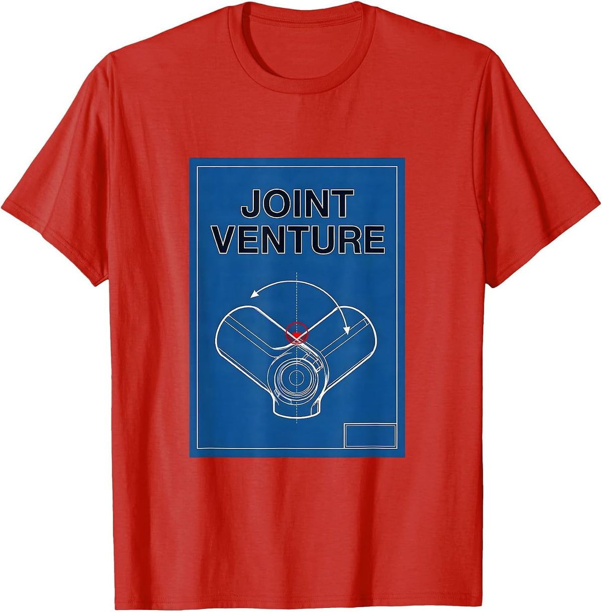 Men's Joint Venture Technical Blueprint Physical Therapist OT T-Shirt - Red
