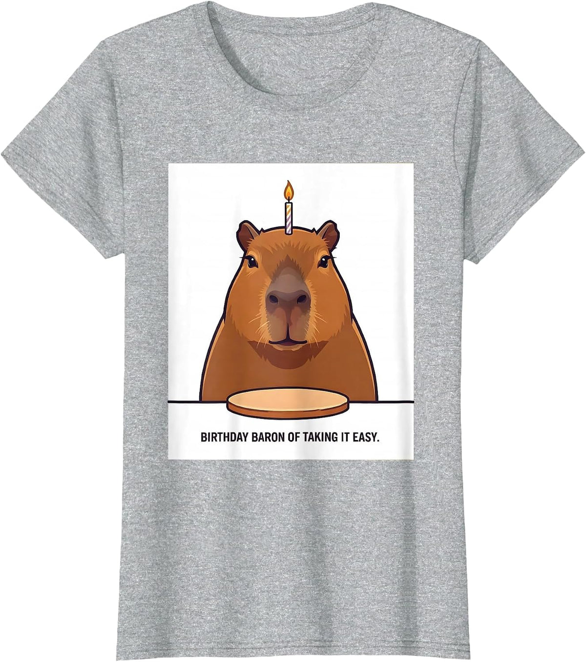 Birthday Baron of Taking It Easy Funny Capybara Kawaii T-Shirt - Heather Grey