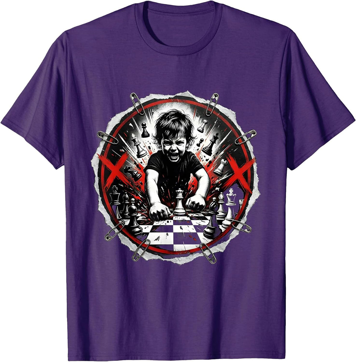 Toddler Chess Rage Funny Graphic Tee T-Shirt - Purple