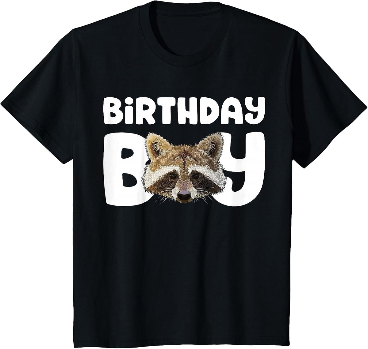 Raccoon Birthday Boy Party Children Trash Panda Raccoon Birthday T-Shirt - Black