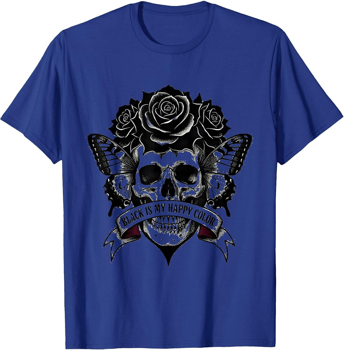 Black Is My Happy Color Goth Dark Aesthetic Design T-Shirt - Royal Blue