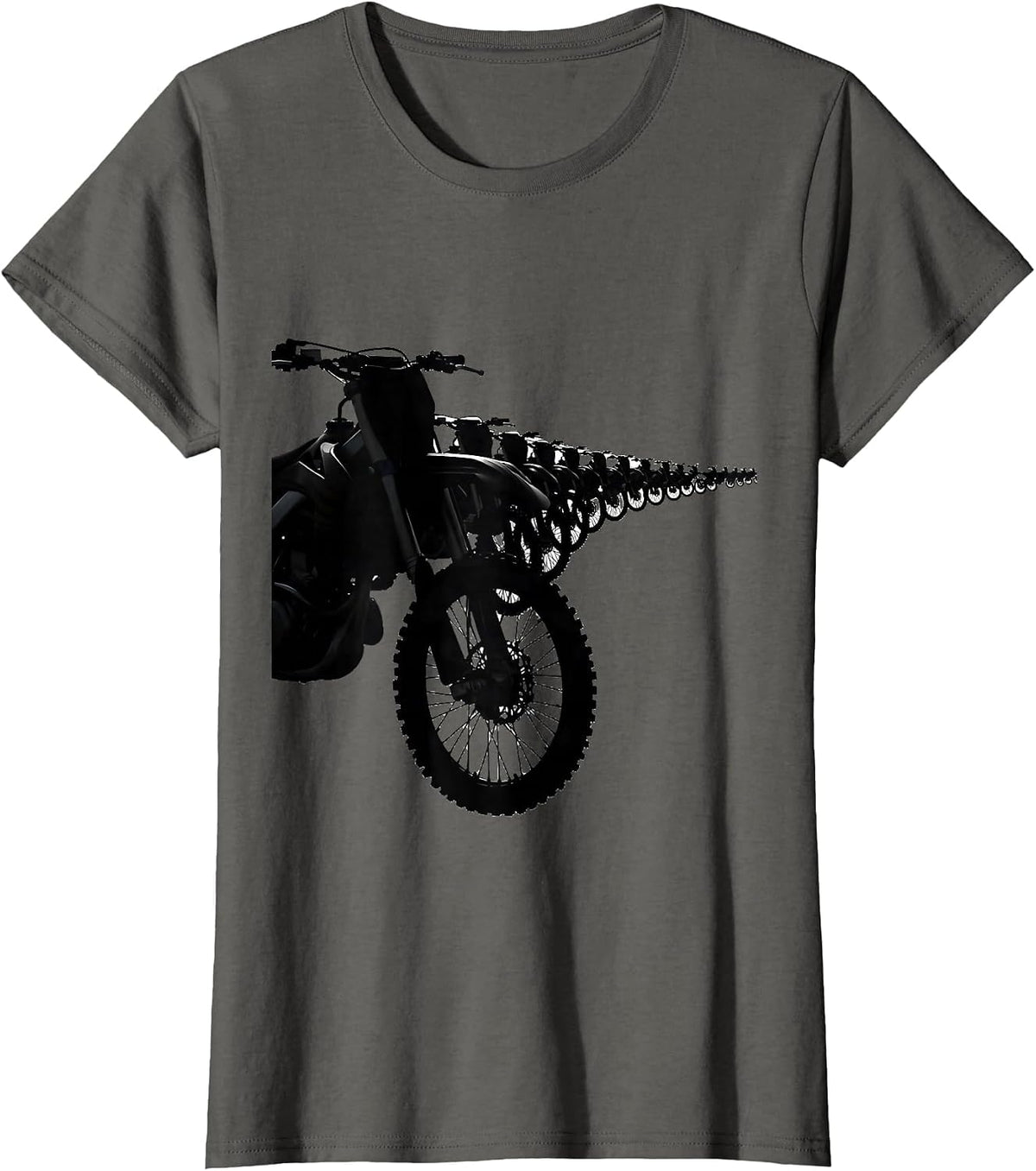 Women's Dirt Bike Silhouette Biker Motocross Hobby Gift T-Shirt - Asphalt Grey