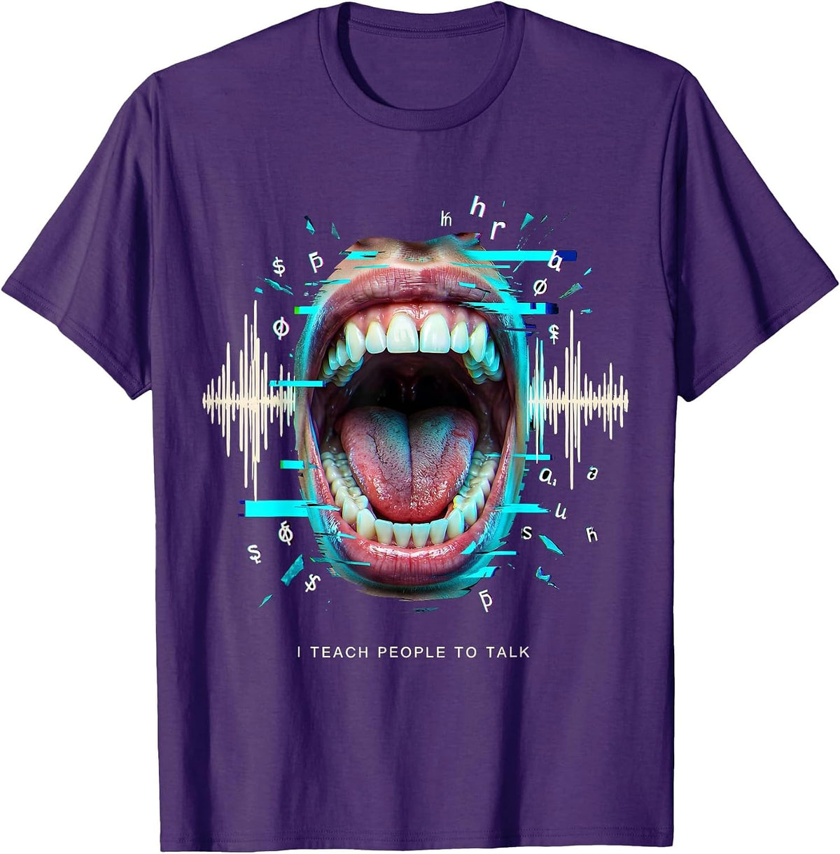 Men's I Teach People To Talk SLP Speech Therapist Design T-Shirt - Purple