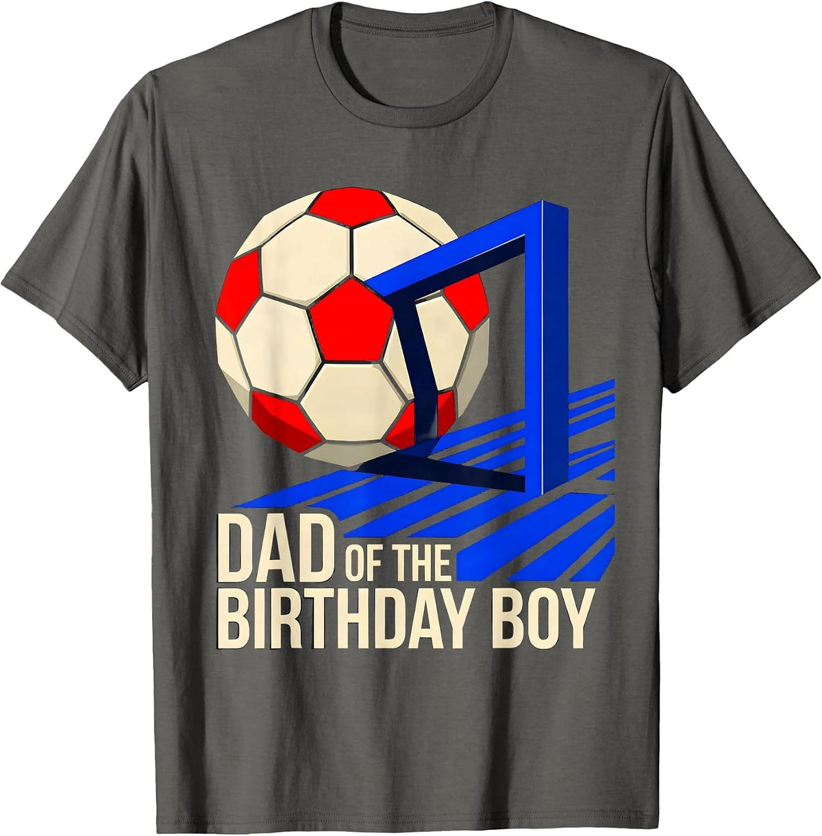 Dad Of The Birthday Boy Geometric Family Matching Party T-Shirt - Asphalt Grey