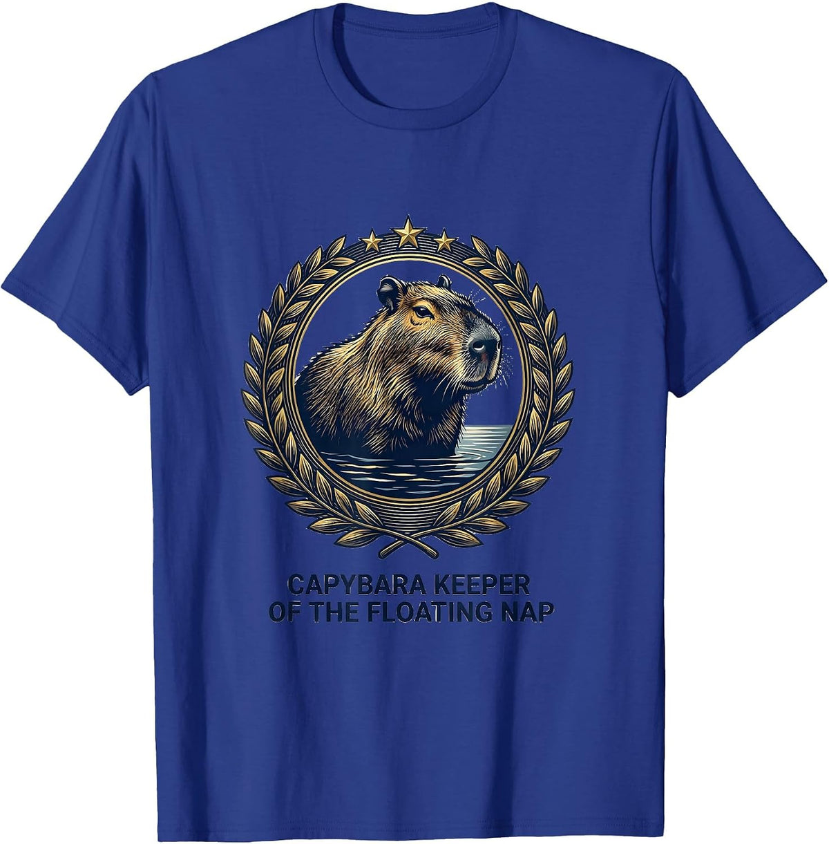 Men's Capybara, Keeper Of The Floating Nap Funny Animal Humor T-Shirt - Royal Blue