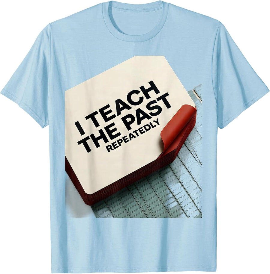Men's I Teach The Past Repeatedly Funny History Teacher Gift T-Shirt - Baby Blue