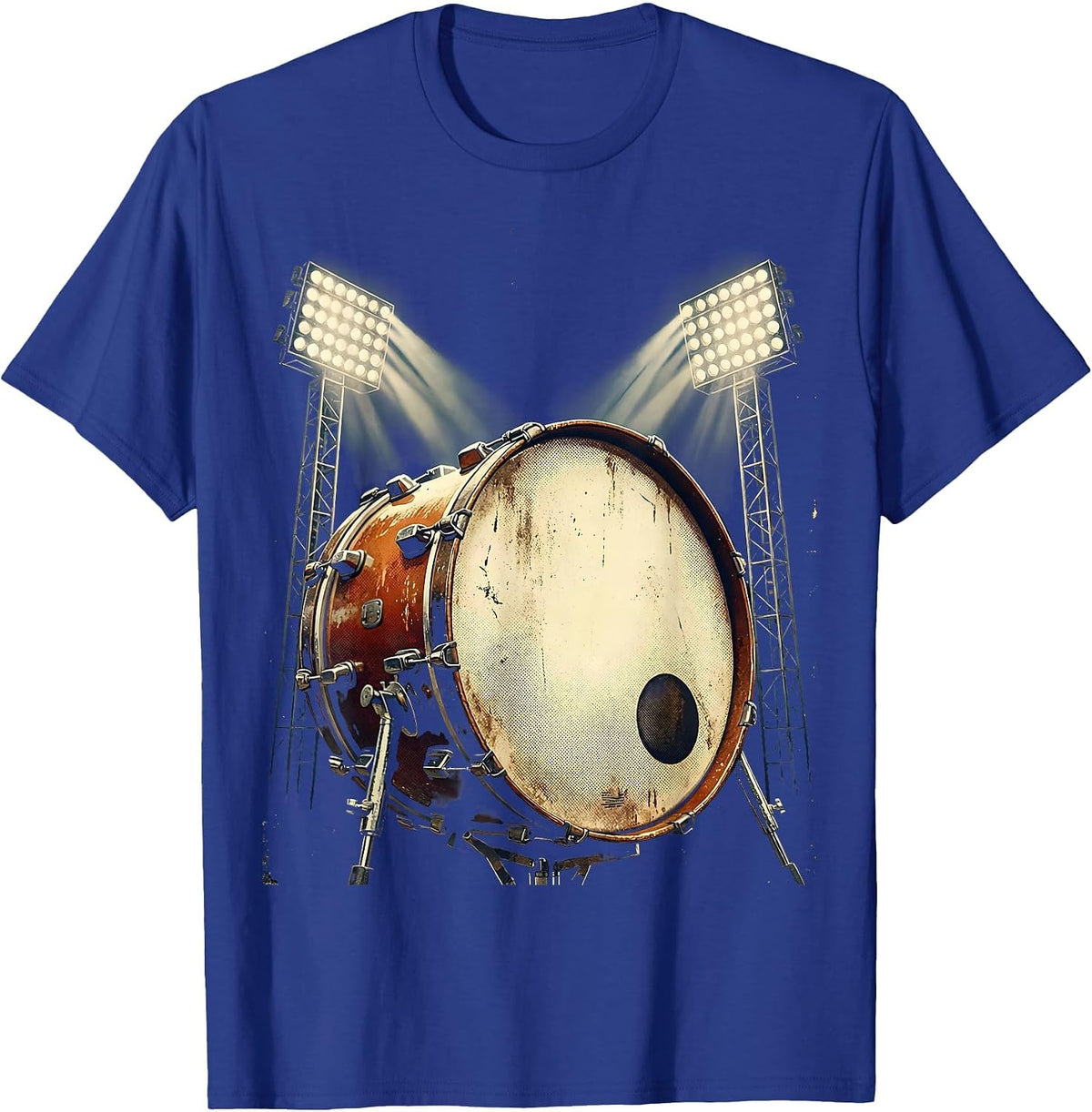 Band Mom Marching Drum Stadium Lights Graphic T-Shirt - Royal Blue