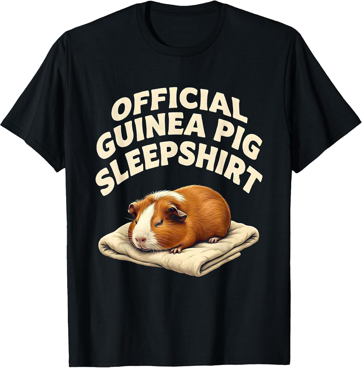 Men's Official Guinea Pig Sleepshirt Funny Pet Lover Gift T-Shirt - Black