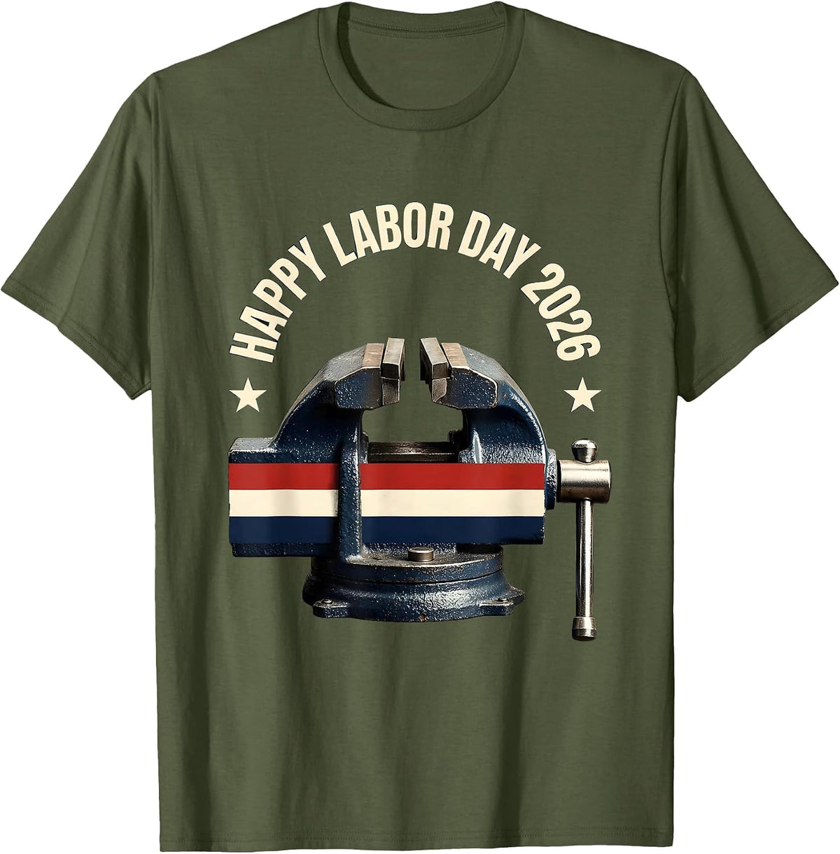 Men's Happy Labor Day 2026 Patriotic Union Worker Pride Gift T-Shirt - Olive Green