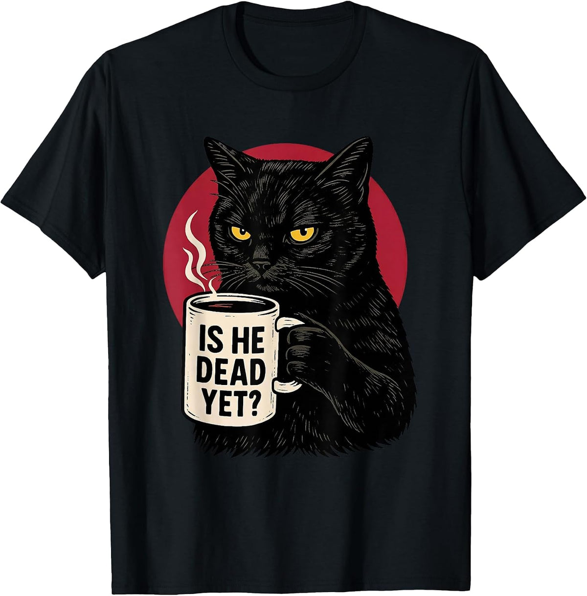 is He Vintage Dead Yet Dark Humor Retro T-Shirt - Black