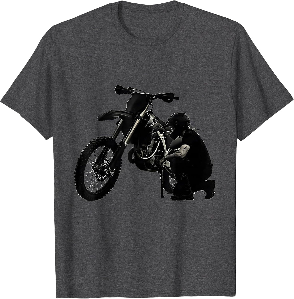 Men's Dirt Bike Crash Funny Motocross Biker Gift T-Shirt - Dark Heather Grey