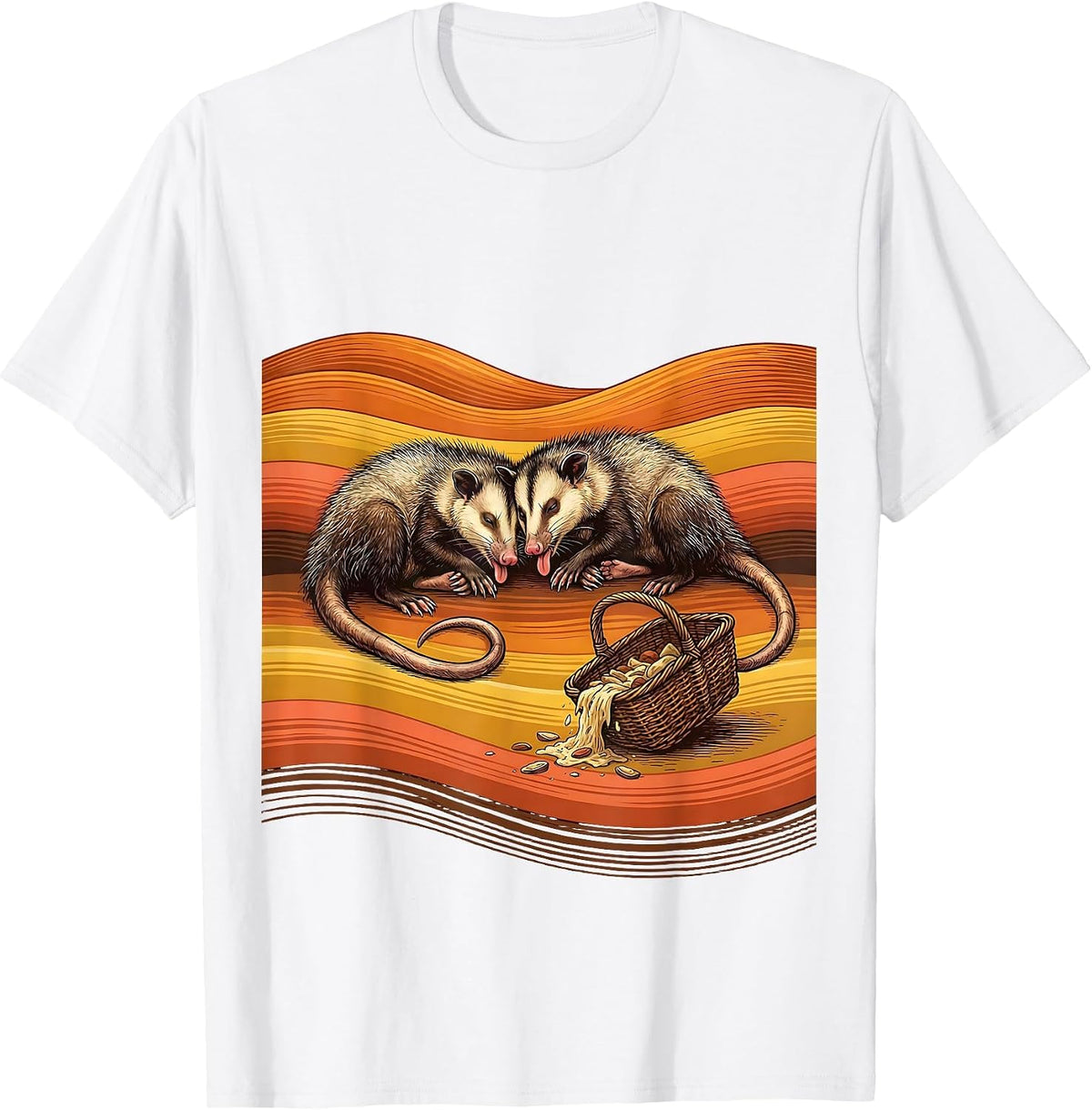 Retro 70s Opossum Deadpan Humor Possum Lover T-Shirt - White