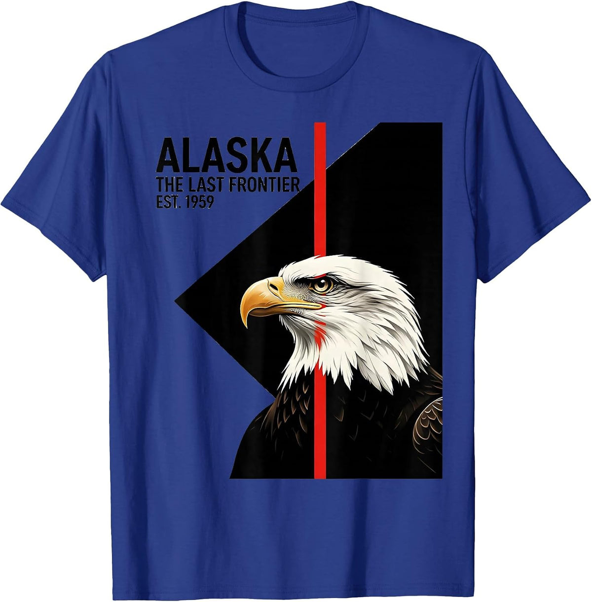 Men's Alaska The Last Frontier Est. 1959 Bald Eagle Vintage T-Shirt - Royal Blue