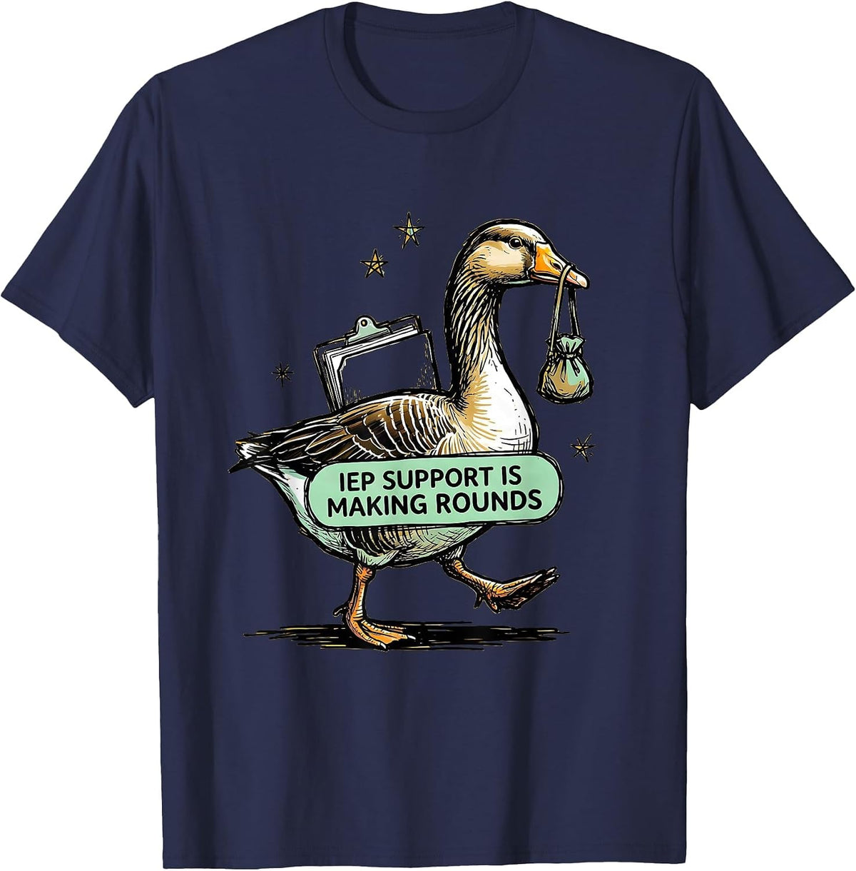 Men's IEP Support Is Making Rounds Funny Special Education Teacher T-Shirt - Navy Blue