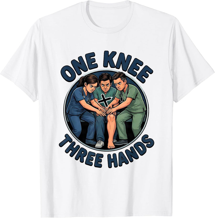 Men's Therapist Team Cartoon Physical Therapy Humor T-Shirt - White