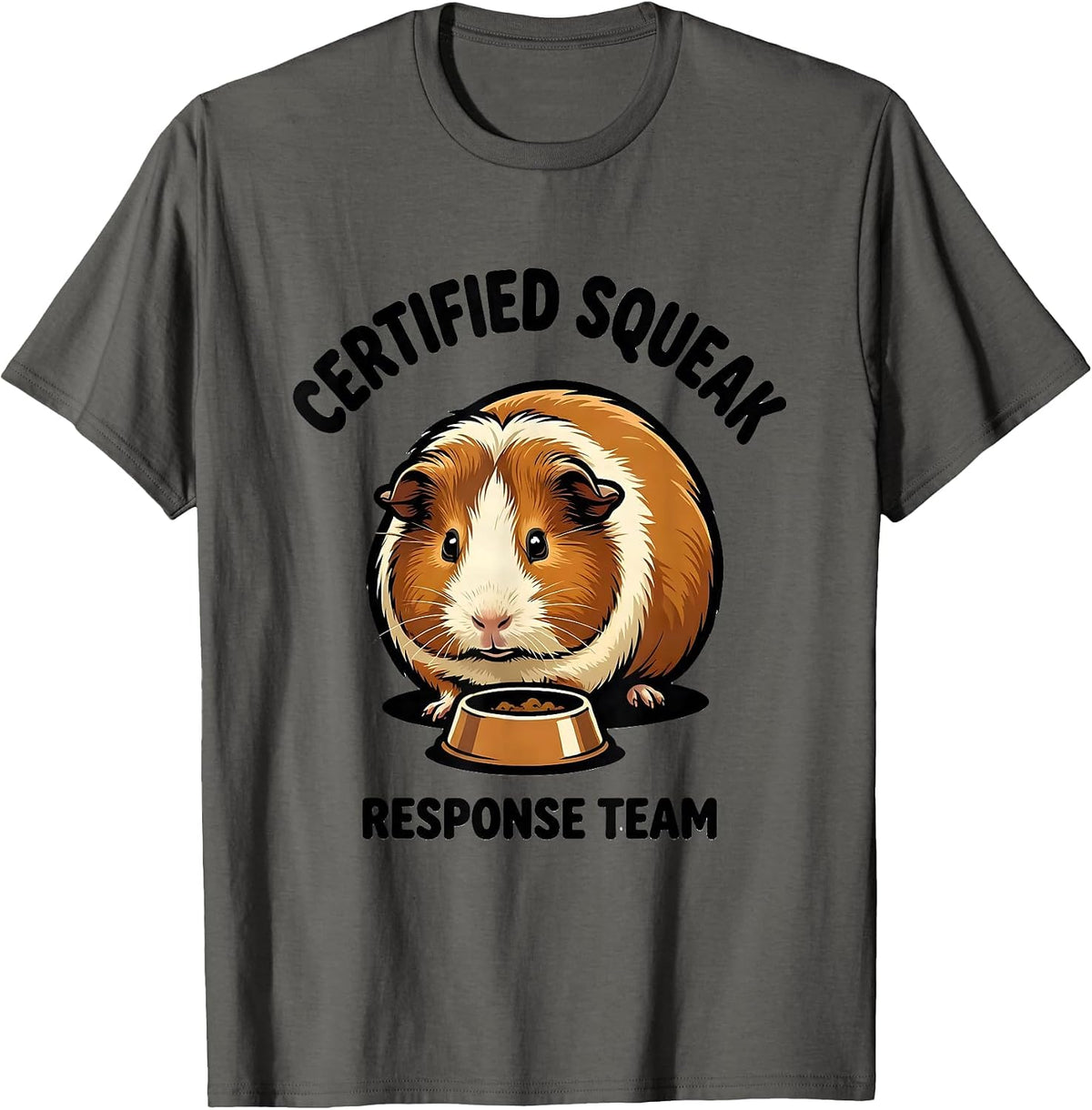 Certified Squeak Response Team Funny Guinea Pig Owner Humor T-Shirt - Asphalt Grey