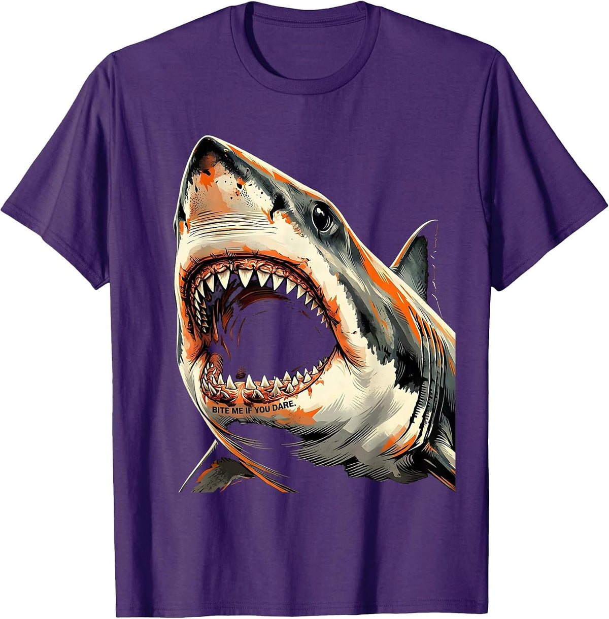 Im a Shark Bite Me If You Dare Bold Design T-Shirt - Purple