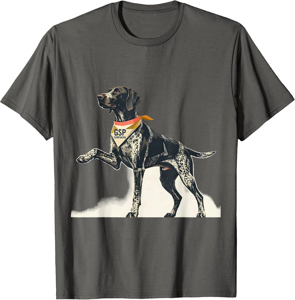 GSP Companion Midcentury Modern German Shorthaired Pointer T-Shirt - Asphalt Grey