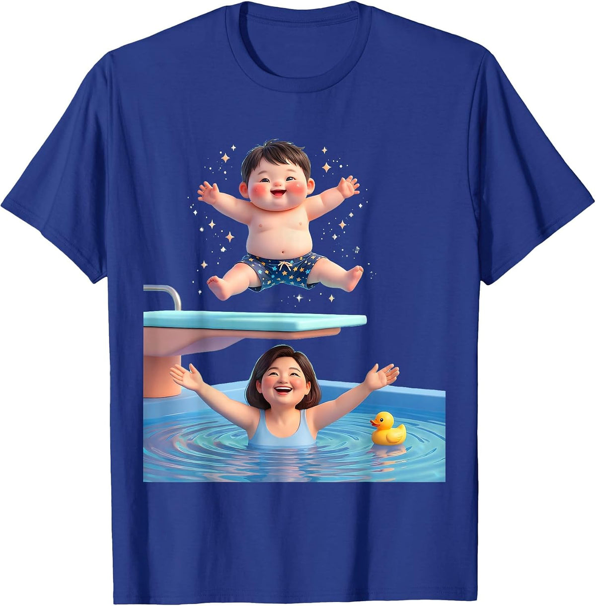 Boy Mom Diving Board Leap Graphic T-Shirt - Royal Blue