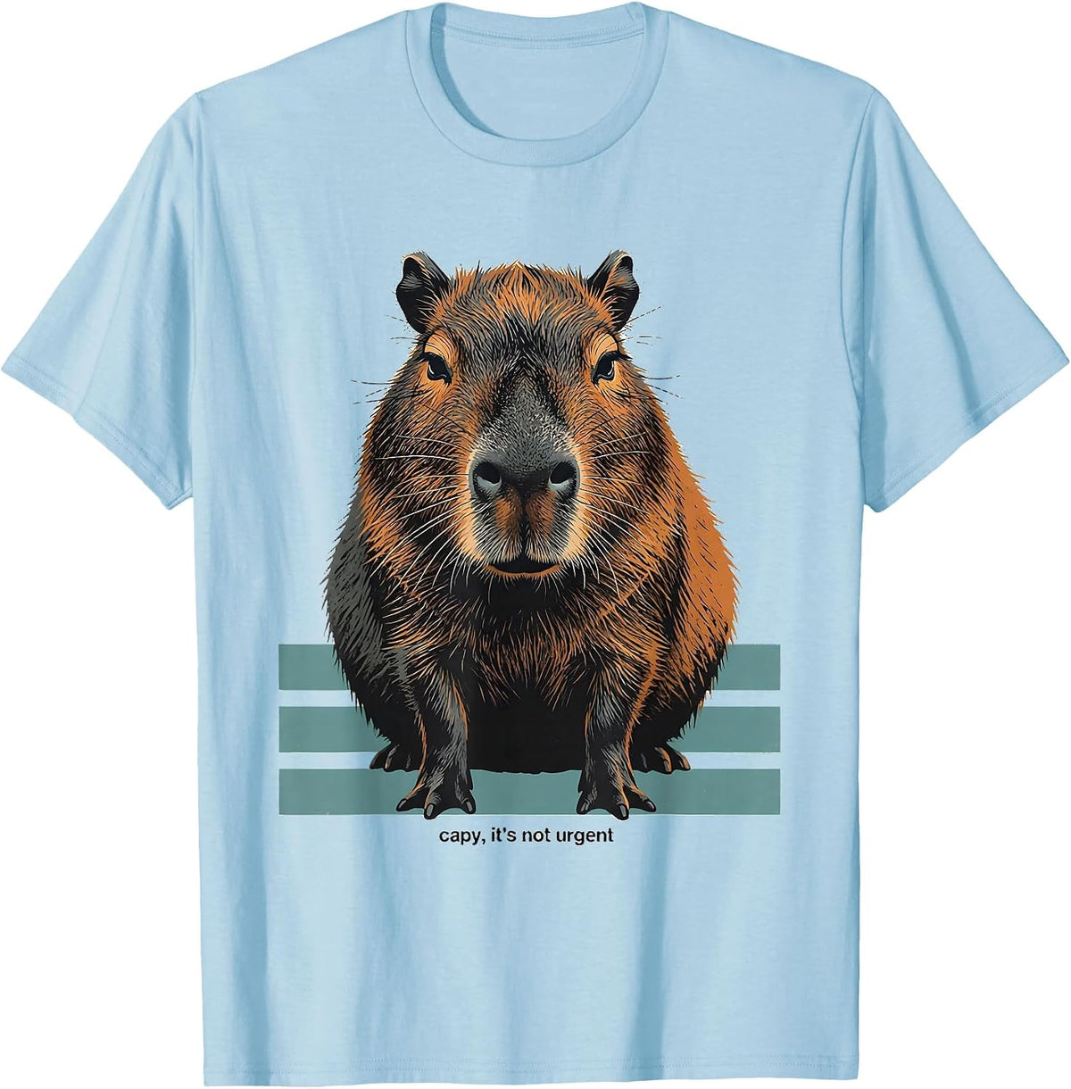 Men's capy it's not urgent Funny Capybara Meme Animal Lover T-Shirt - Baby Blue
