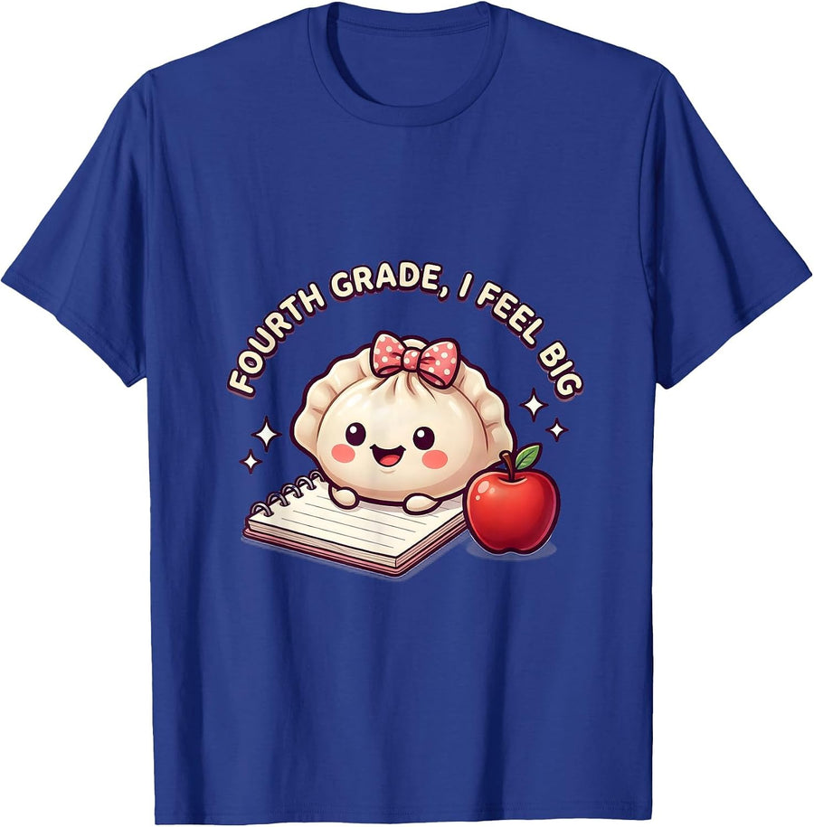 Fourth Grade I Feel Big Cute Kawaii Dumpling Back to School T-Shirt - Royal Blue