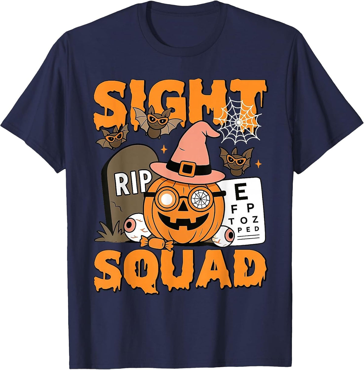 Halloween Sight Squad Optometry Optician Optometrist Eye Dr T-Shirt - Navy Blue