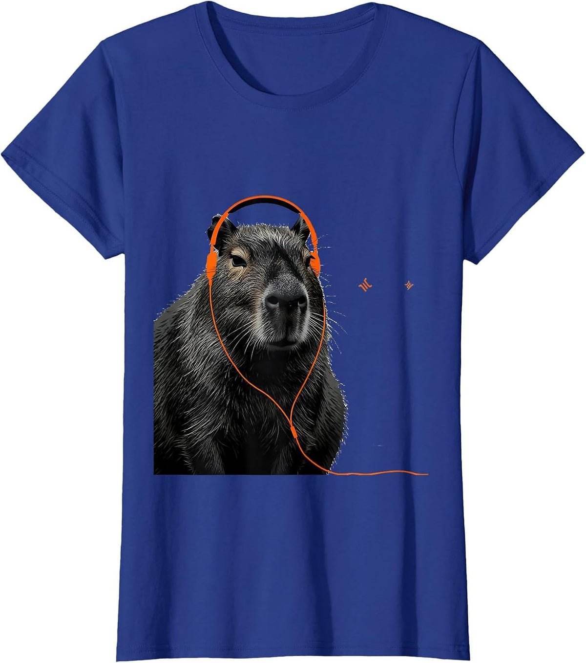 Women's Capybara Gamer Minimalist Funny Animal Lover T-Shirt - Royal Blue