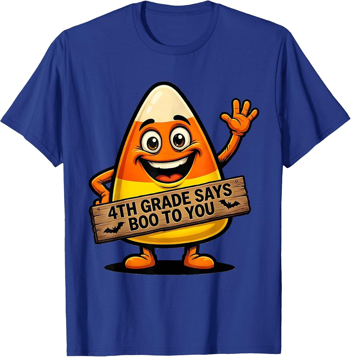 Men's 4th Grade Says Boo To You Funny Teacher Halloween Group T-Shirt - Royal Blue