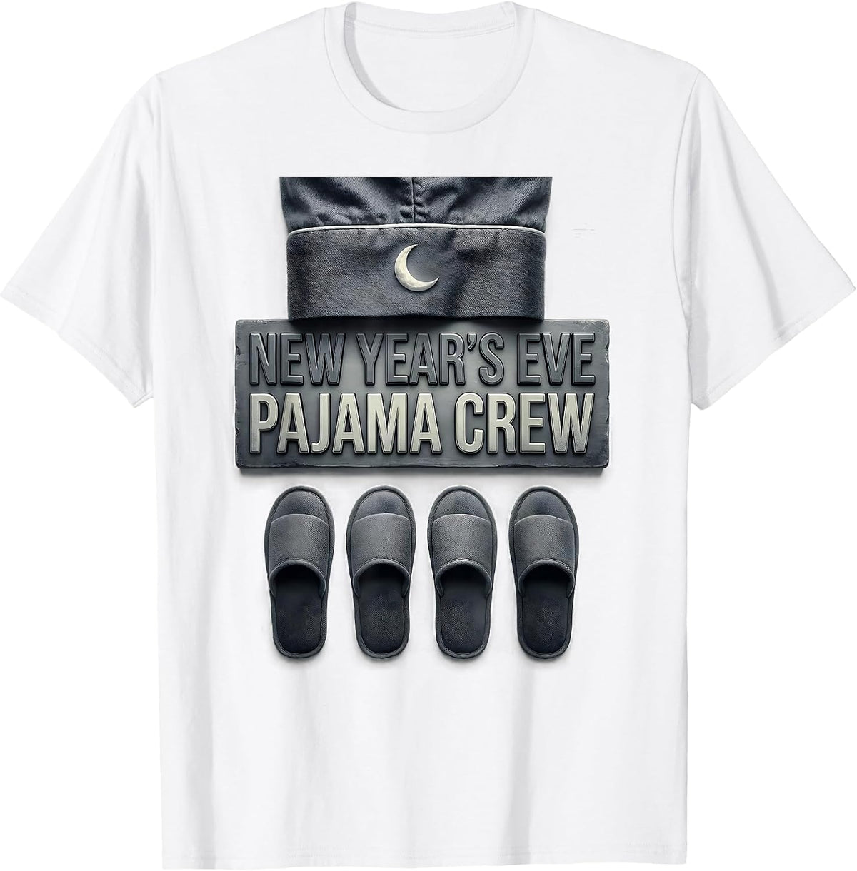 New Year's Eve Pajama Crew Funny Matching Party Group T-Shirt - White