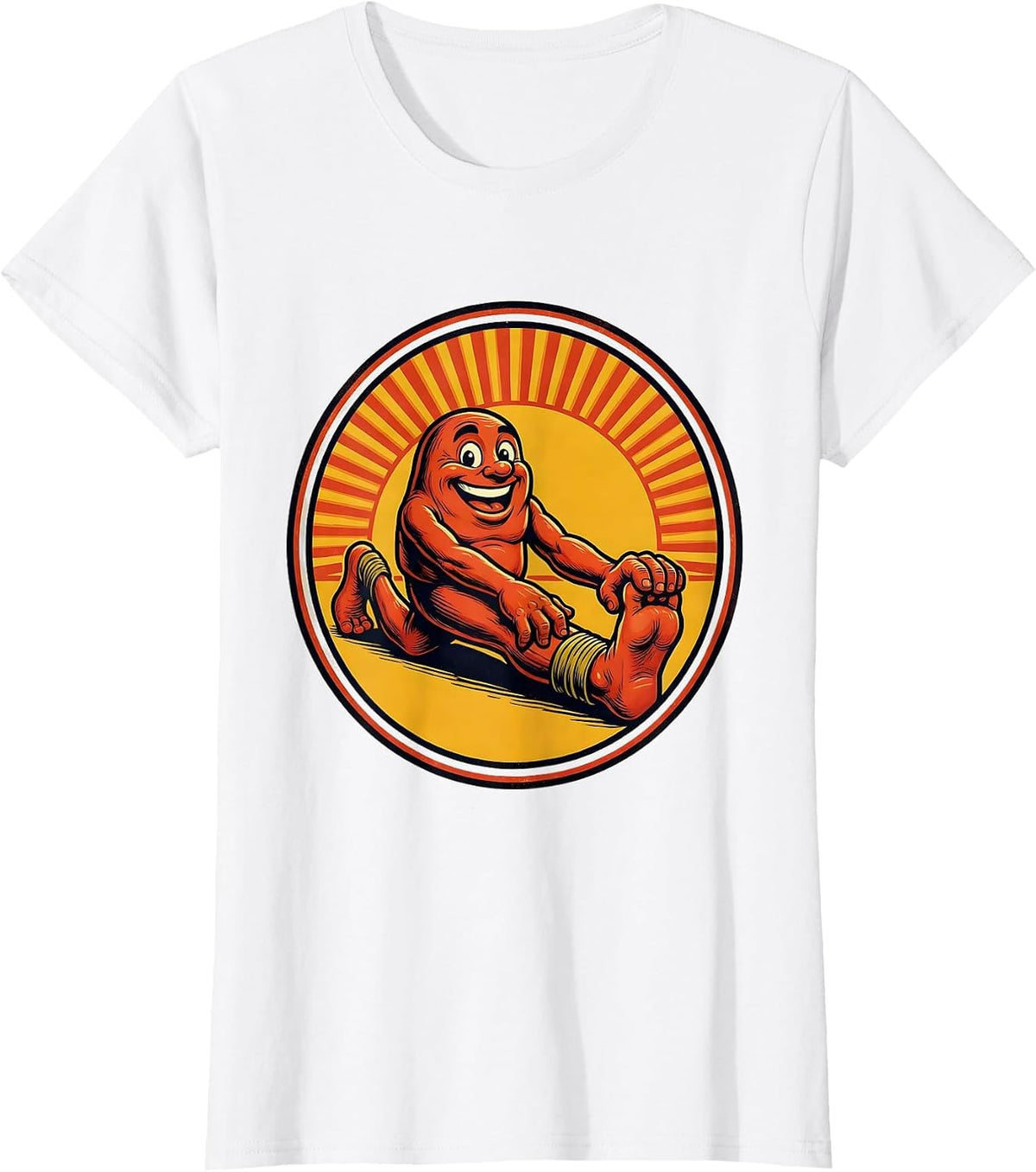 Women's Physical Therapy Hamstring Stretch Sunrise Design T-Shirt - White
