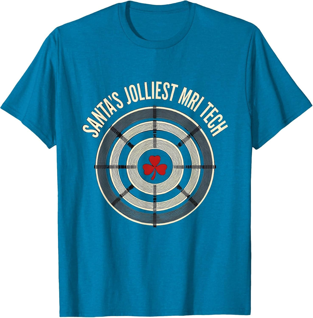 Santa's Jolliest MRI Tech Funny Radiology Tech Christmas T-Shirt - Sapphire Blue