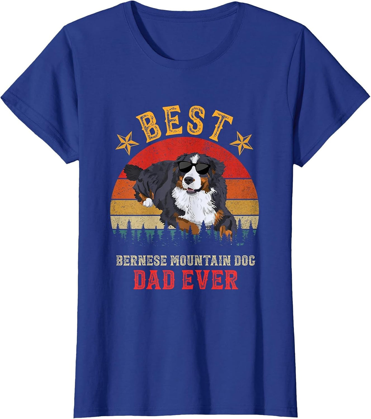 Best Dog Bernese Mountain Dad Ever Men Vintage Berner Dad T-Shirt - Royal Blue