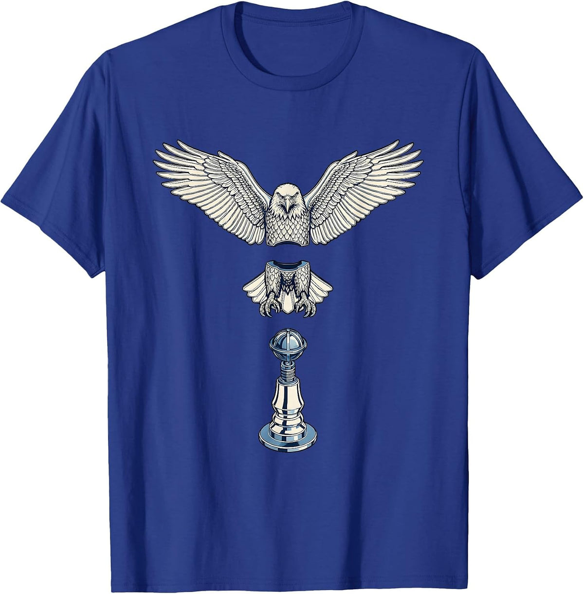 Men's Valley Forge Automotive Bald Eagle Hood Ornament T-Shirt - Royal Blue