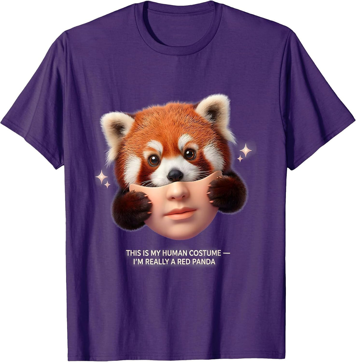 This Is My Human Costume I'm Really A Red Panda Cute T-Shirt - Purple