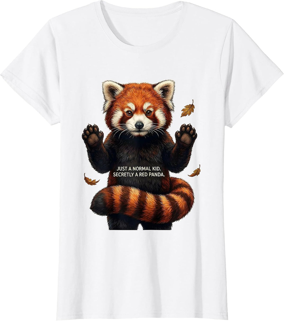Just A Normal Kid Secretly A Red Panda Halloween Costume T-Shirt - White