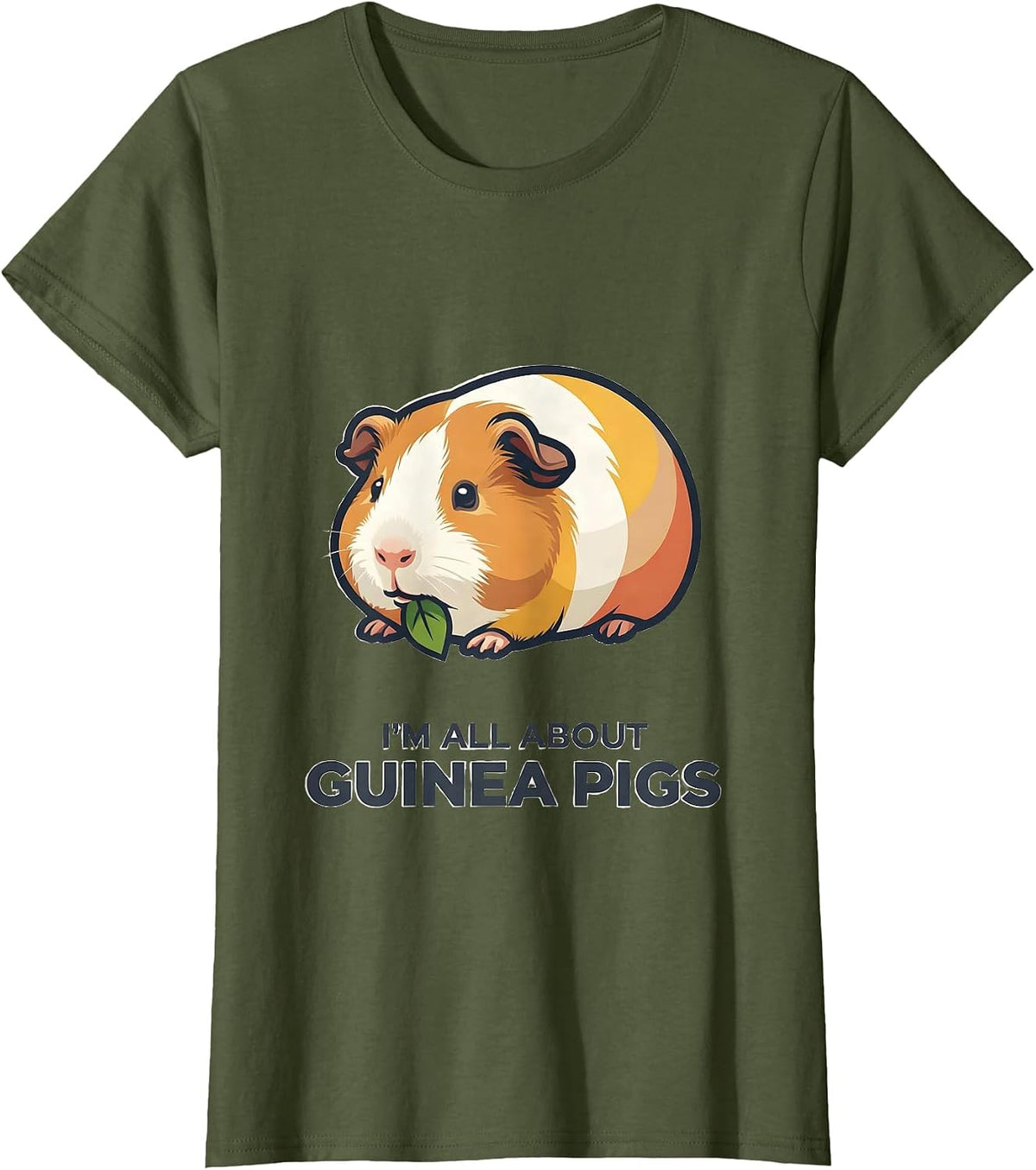 Women's I’m All About Guinea Pigs Funny Pig Lover Gift for Kids T-Shirt - Olive Green