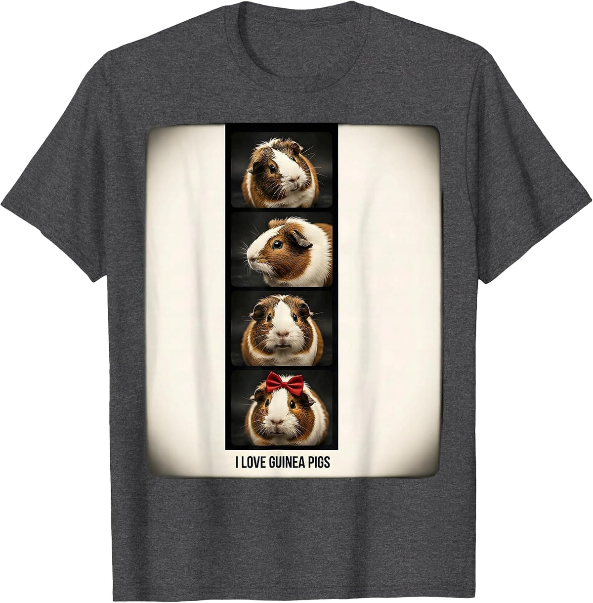 I Love Guinea Pigs Funny Guinea Pig Lover Pet Gift T-Shirt - Dark Heather Grey