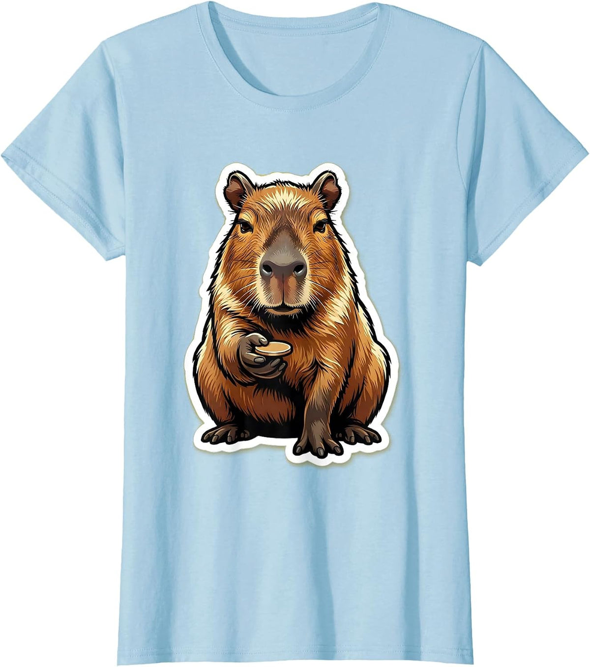 Women's Capybara Meme Animal Humor Funny Video Games T-Shirt - Baby Blue