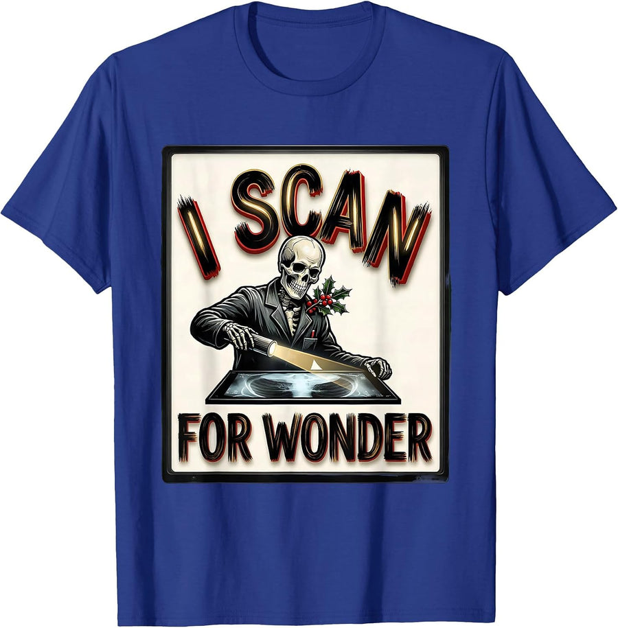I Scan For Wonder Funny Radiology Tech Skeleton Christmas T-Shirt - Royal Blue