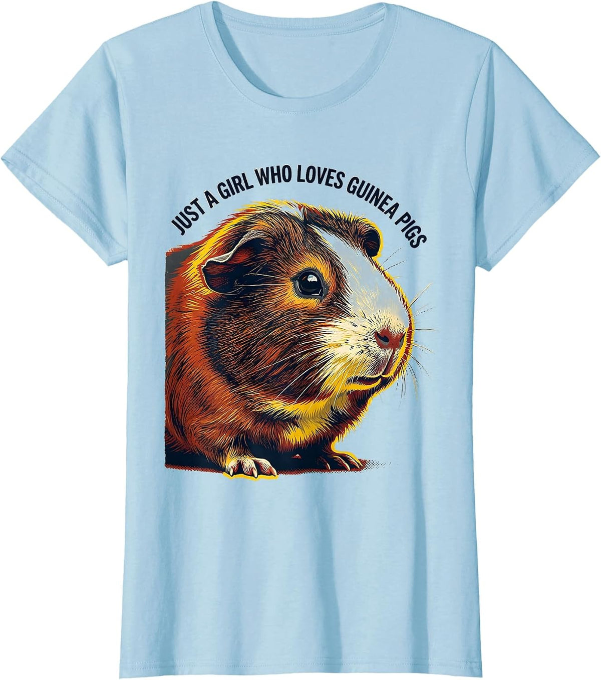 Just A Girl Who Loves Guinea Pigs Funny Pig Lover Gift T-Shirt - Baby Blue