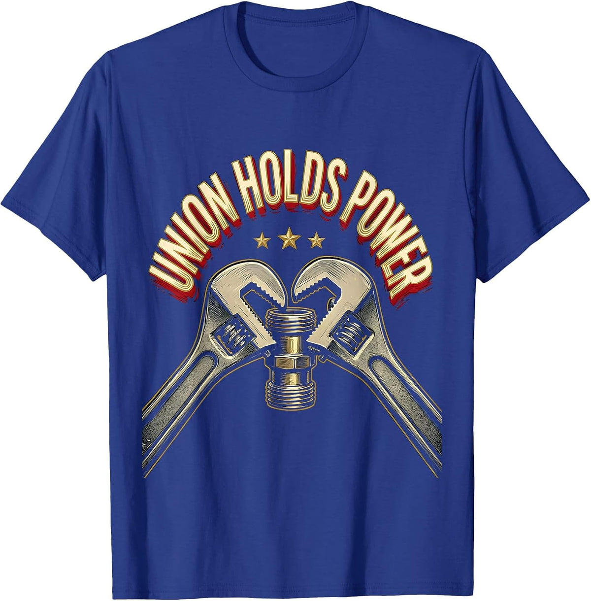 Men's Union Holds Power Sign Painter Skilled Trades Worker Labor T-Shirt - Royal Blue