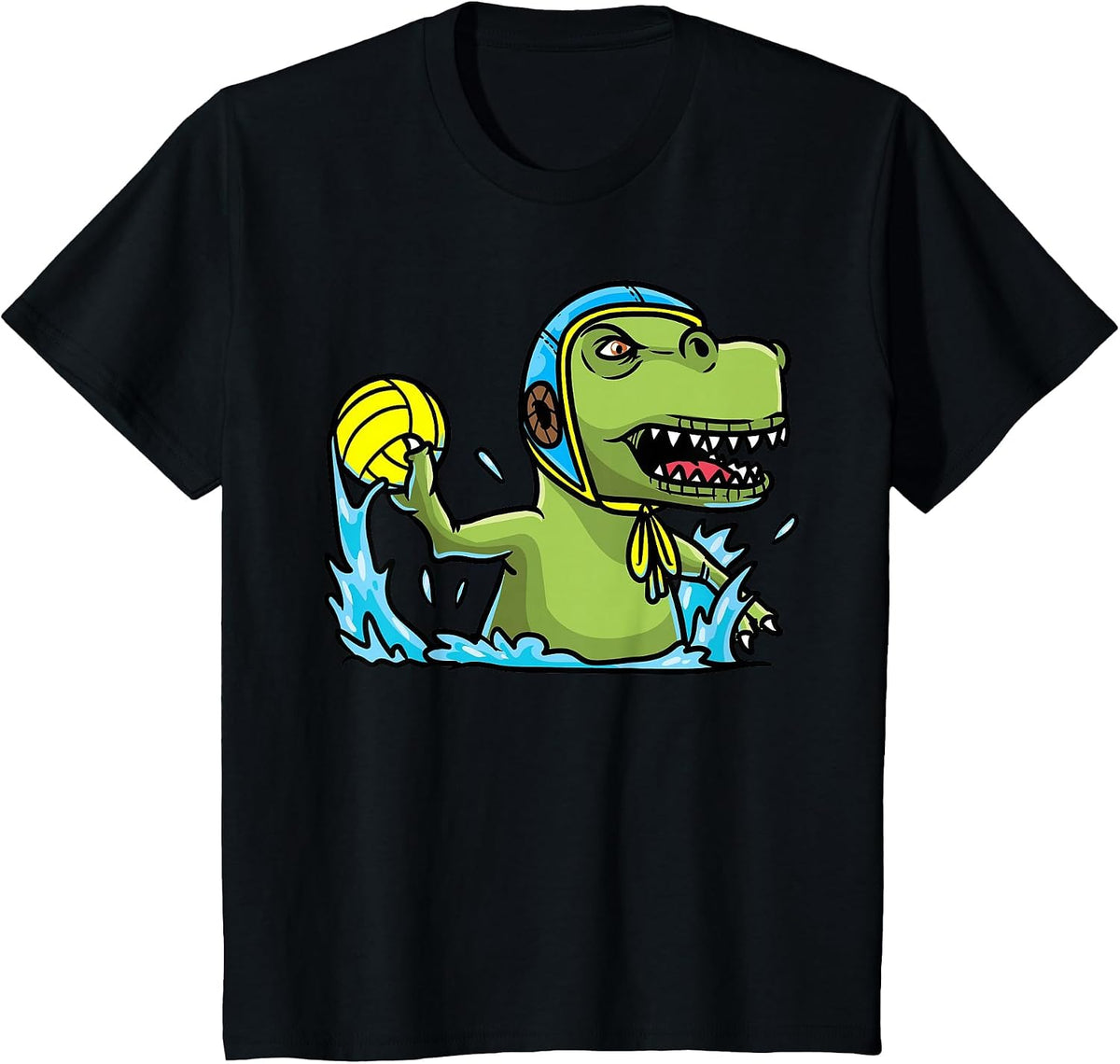 Kids Water Polo Swimming Sports Polo T-Shirt - Black