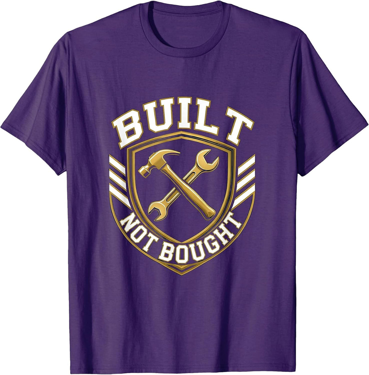 Built Not Bought Blue Collar Worker Design T-Shirt - Purple