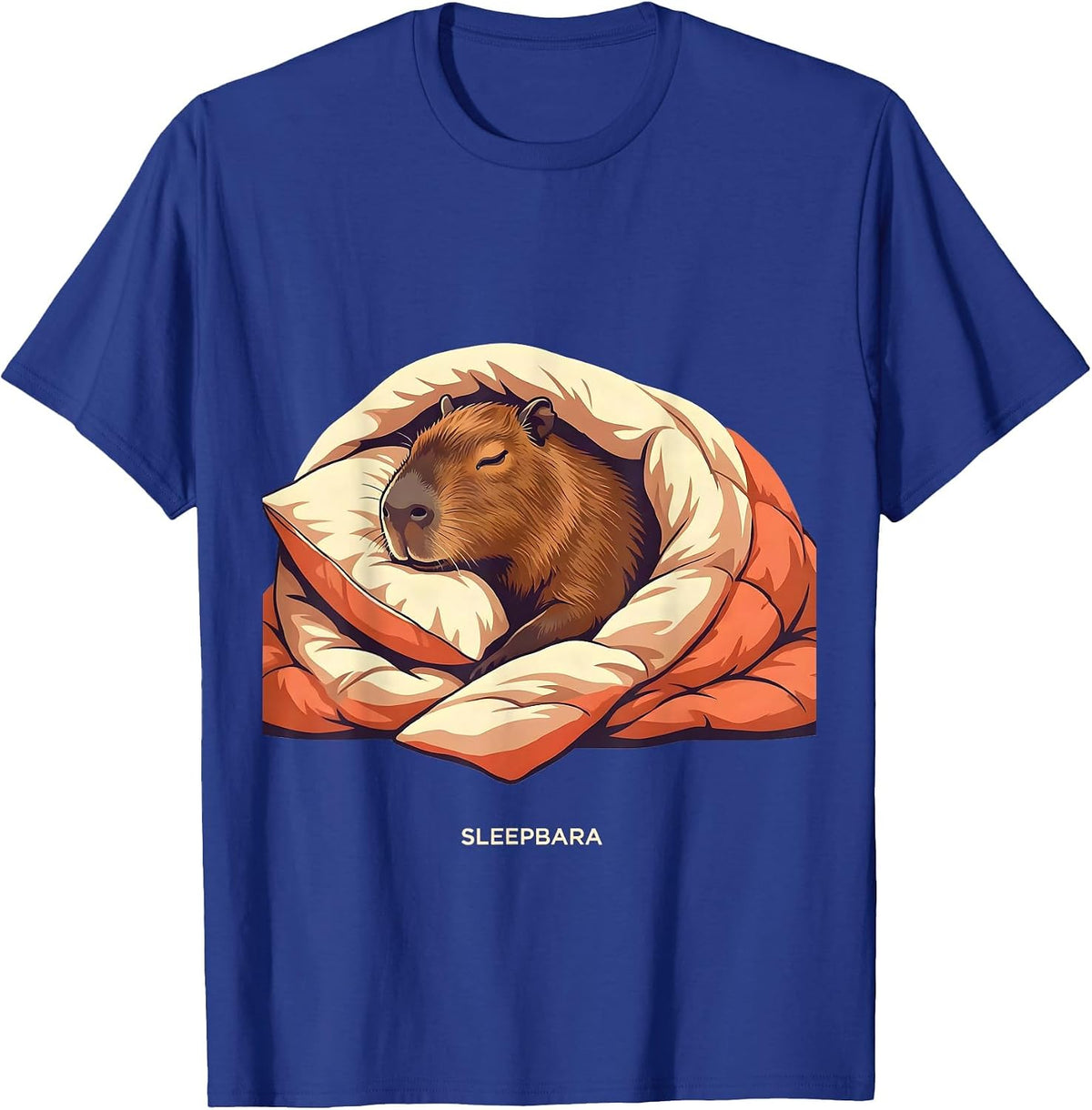 Men's Sleepbara Cute Capybara Pajama Pun Novelty Sleepwear T-Shirt - Royal Blue
