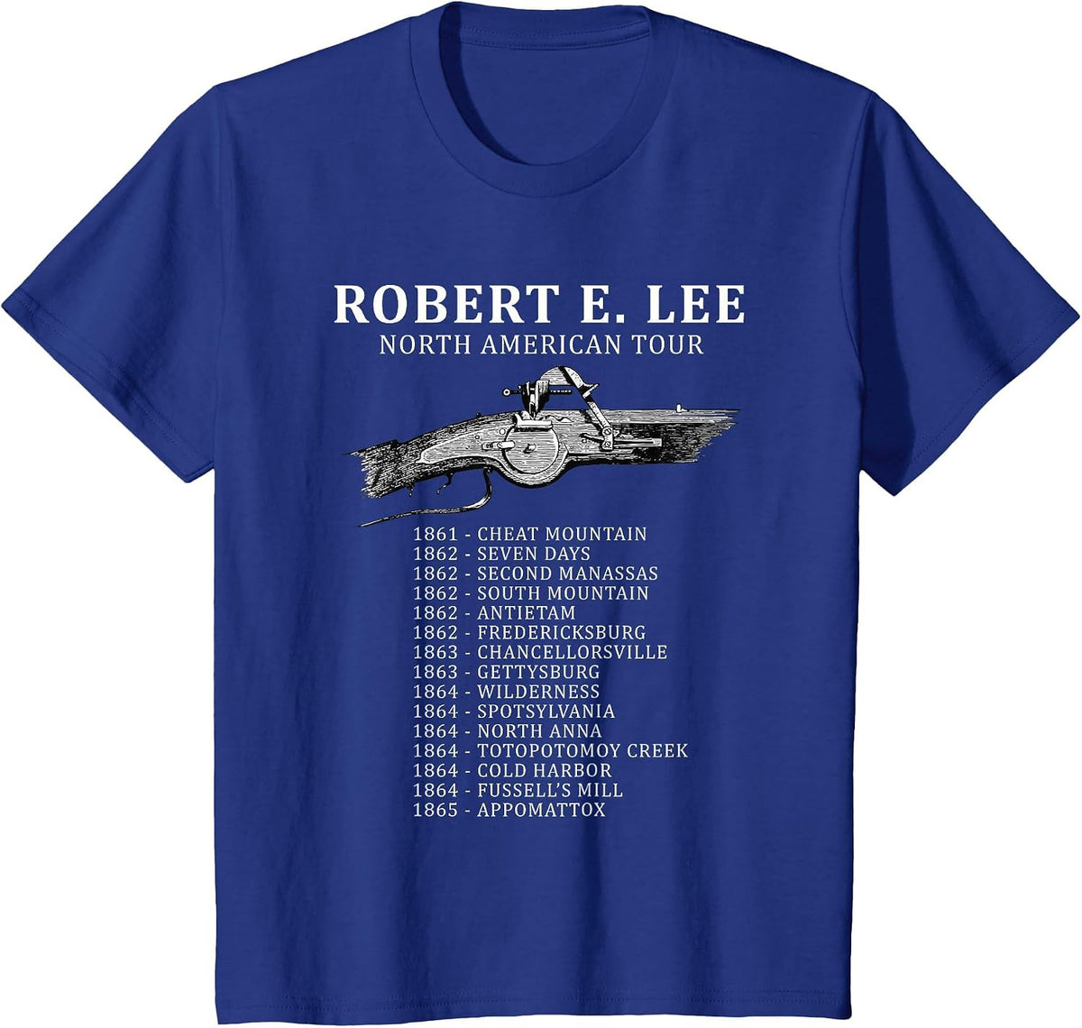 Civil War Funny Robert E. Lee North American Tour T-Shirt - Royal Blue
